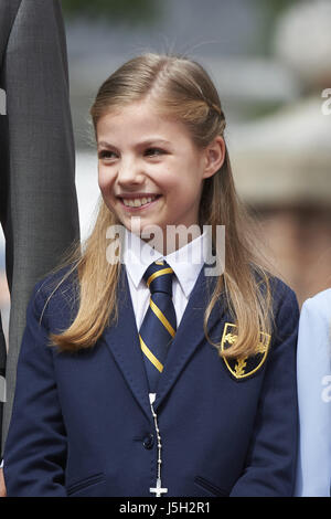 Madrid, Espagne. 17 mai, 2017.Princess Sofia est arrivée Asunción de Nuestra Señora l'Église pour la première Communion de Princess Sofia le 17 mai 2017 à Aravaca près de Madrid. Credit : ZUMA Press, Inc./Alamy Live News Banque D'Images