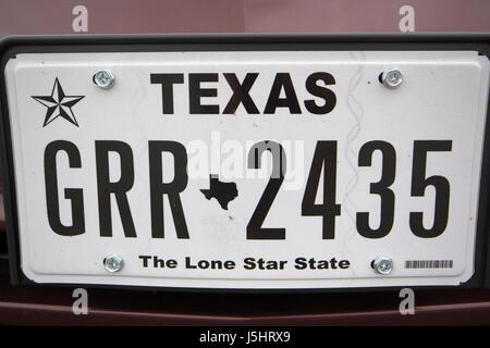 Le texas Lone Star State de la plaque d'Etat des Etats-Unis Banque D'Images