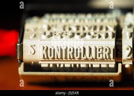 Approbation du texte des lettres stamp timbre en caoutchouc estampillé vérifié textes encre Banque D'Images