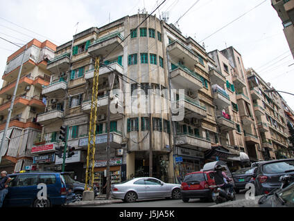 De vieux bâtiments traditionnels à Mar Mikhael, gouvernorat de Beyrouth, Beyrouth, Liban Banque D'Images