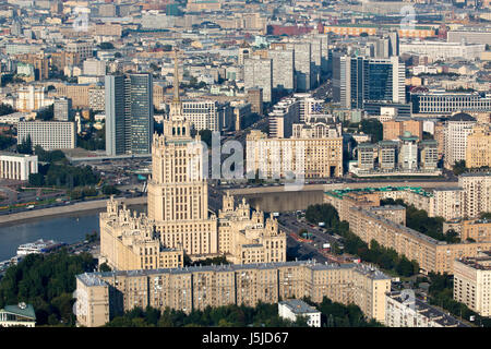 Vue aérienne de l'Hôtel Radisson Royal Hotel est un hôtel de luxe cinq étoiles dans le centre-ville de Moscou, Russie Banque D'Images