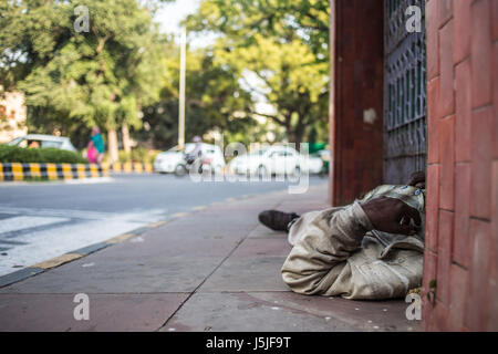 Un indien de prendre une sieste pendant les chaudes heures. Banque D'Images