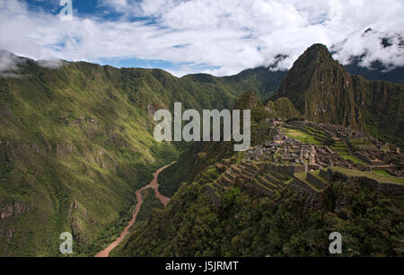 Les ruines de Machu Picchu, Pérou Banque D'Images