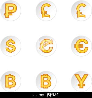 Finances icons set, cartoon style Illustration de Vecteur