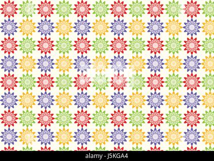 Sweet blossom colorés sur fond jaune clair. Résumé motif fleur style transparente pour la conception Illustration de Vecteur