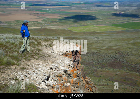 Rim à Saddle Mountain surplombent, Hanford Reach National Monument, New York Banque D'Images