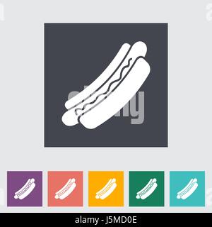 Hot dog. Seule simple icône. Vector illustration. Illustration de Vecteur