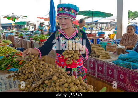 Hmongfrau au laos Banque D'Images