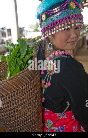 Hmongfrau au laos Banque D'Images