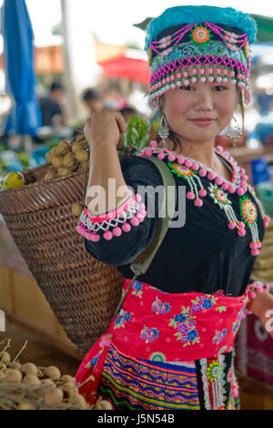 Hmongfrau au laos Banque D'Images