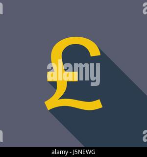 L'icône de livre sterling. Télévision avec l'icône des vecteur long shadow pour applications web et mobiles. Il peut être utilisé comme logo -, le pictogramme, l'icône, l'infographie Illustration de Vecteur