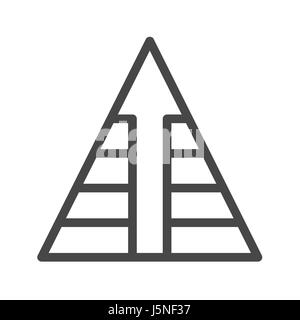 Pyramide avec flèche fine ligne Icône vecteur. L'icône de la télévision isolé sur fond blanc. Fichier EPS modifiables. Vector illustration. Illustration de Vecteur