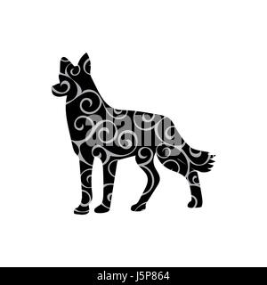 Animaux chien animal silhouette couleur Illustration de Vecteur