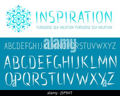 Peint à la main Font ABC Illustration de Vecteur