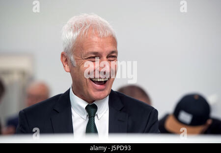 Neckarsulm, en Allemagne. 18 mai, 2017. Matthias Mueller, directeur général d'Audi AG, photographié à l'Audi AG Réunion générale à Neckarsulm, Allemagne, 18 mai 2017. Photo : Marijan Murat/dpa/Alamy Live News Banque D'Images