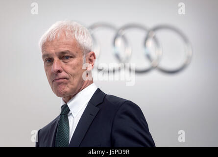 Neckarsulm, en Allemagne. 18 mai, 2017. Matthias Mueller, directeur général d'Audi AG, photographié à l'Audi AG Réunion générale à Neckarsulm, Allemagne, 18 mai 2017. Photo : Marijan Murat/dpa/Alamy Live News Banque D'Images