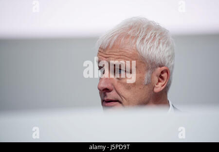 Neckarsulm, en Allemagne. 18 mai, 2017. Matthias Mueller, directeur général d'Audi AG, photographié à l'Audi AG Réunion générale à Neckarsulm, Allemagne, 18 mai 2017. Photo : Marijan Murat/dpa/Alamy Live News Banque D'Images