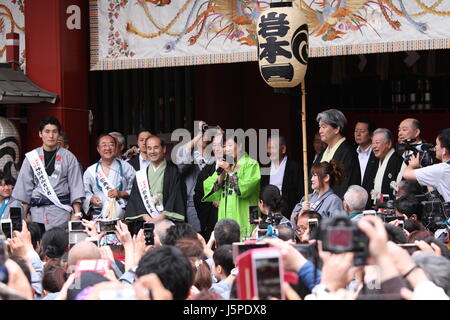 Gouverneur de Tokyo, Yuriko Koike assiste à la Kanda Matsuri Festival à Tokyo, Japon le 14 mai 2017. Credit : David Ozawa/AFLO/Alamy Live News Banque D'Images