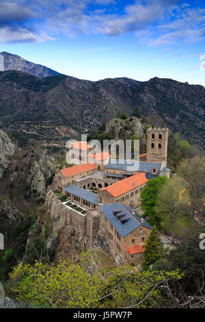 France, Pyrénées Orientales, Casteil, Saint Martin du Canigou abbaye Banque D'Images