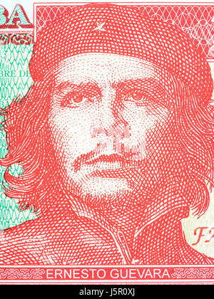 Portrait d'Ernesto Che Guevara argent cubain Banque D'Images