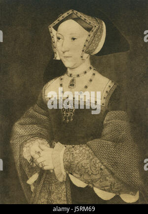 Jane Seymour (1508-37), la reine d'Angleterre 1536-37, portrait par Hans Holbein Banque D'Images