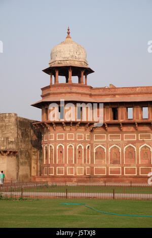 Agra Fort Rouge d'Agra. L'Uttar Pradesh, site du patrimoine mondial de l'UNESCO, l'Inde, 14 février 2016. Banque D'Images