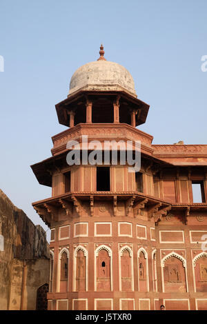 Agra Fort Rouge d'Agra. L'Uttar Pradesh, site du patrimoine mondial de l'UNESCO, l'Inde, 14 février 2016. Banque D'Images