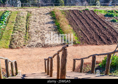 Charlottesville, USA - Le 20 janvier 2013 : potager sur mountain à Monticello, Thomas Jefferson's home Banque D'Images