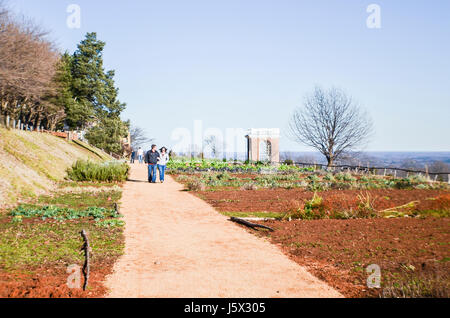 Charlottesville, USA - Le 20 janvier 2013 : potager sur mountain à Monticello, Thomas Jefferson's accueil des personnes qui se Banque D'Images