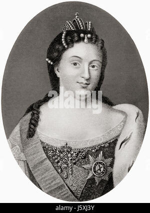 Anna Ioannovna, 1693 - 1740, également orthographié Anna Ivanovna. Régent du duché de Courlande, 1711 - 1730, puis impératrice de Russie, de 1730 à 1740. L'histoire de Hutchinson de l'ONU, publié en 1915. Banque D'Images