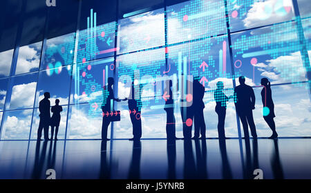 Groupe d'entreprise concept illustration. Composition d'un graphique vectoriel et 3D Rendering Banque D'Images