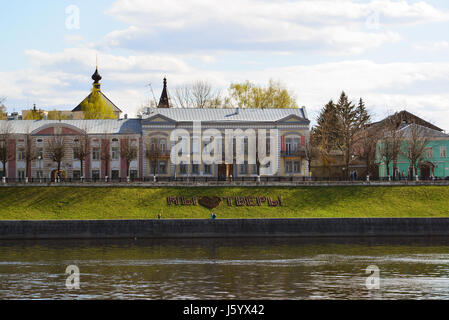 Tver, Russie - Mai 07,2017. Nous aimons - Tver l'inscription sur le front Banque D'Images