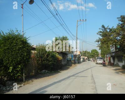 01352 rizières des prairies, des arbres Routes Sipat Dampol, Lagundi Plaridel 29 Banque D'Images