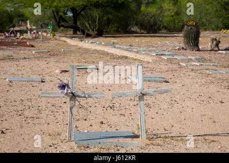 Tucson, Arizona - Le comté de Pima Cemetery, où les indigents, les sans-abri, et non identifiées ont été enterrés, y compris les migrants qui sont morts crossing Banque D'Images