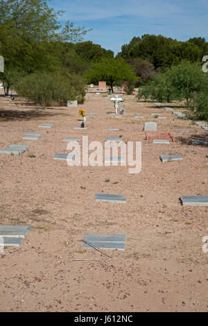 Tucson, Arizona - Le comté de Pima Cemetery, où les indigents, les sans-abri, et non identifiées ont été enterrés, y compris les migrants qui sont morts crossing Banque D'Images