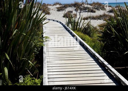 Passerelle en bois Nouvelle Zélande Île du Sud Côte Ouest Banque D'Images