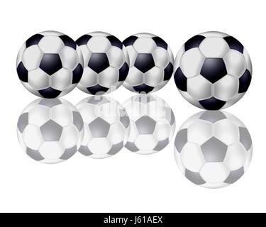 4 ballons de football Banque D'Images