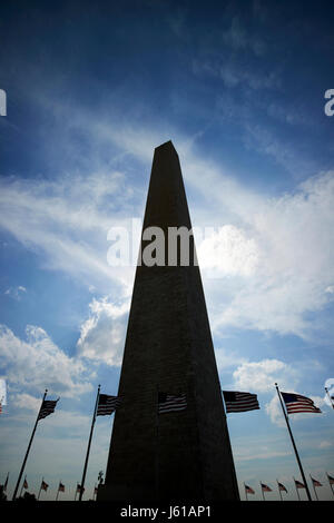 Silhouette du Washington monument Washington DC USA Banque D'Images