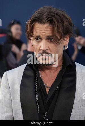 Los Angeles, USA. 18 mai, 2017. Johnny Depp 035 arrivant à la Pirates des Caraïbes- Dead Men Tell No Tales Première au Dolby Theatre de Los Angeles. Le 18 mai 2017. Credit : Tsuni / USA/Alamy Live News Banque D'Images