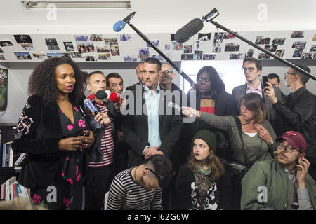 Paris, ile de france, France. 19 mai, 2017. Le nouveau ministre des sports, Laura Flessel première visite officielle au refuge, à Paris. Credit : Julien Mattia/ZUMA/Alamy Fil Live News Banque D'Images