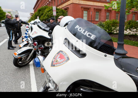 Durham, Caroline du Nord Ministère de la police de l'unité moto - USA Banque D'Images