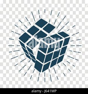 L'icône du cube Rubik, comme un concept, un jeu éducatif logo. Icône, silhouette dans le style linéaire Illustration de Vecteur