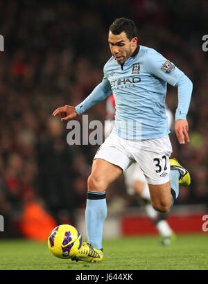 CARLOS TEVEZ Manchester City FC LONDON ENGLAND UK 13 Janvier 2013 Banque D'Images
