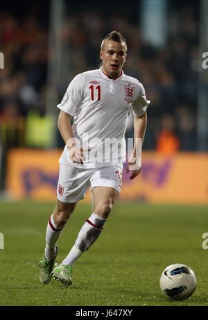 TOM CLEVERLEY ANGLETERRE stade municipal de Podgorica Podgorica Monténégro 26 Mars 2013 Banque D'Images