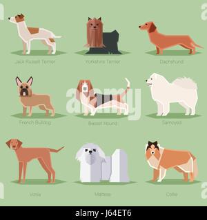 Télévision chien icons set Illustration de Vecteur