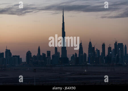 Dubai Skyline de Meydan Hotel. Banque D'Images
