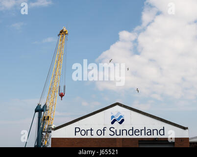 Port de Sunderland logo, Sunderland, Angleterre du Nord-Est, Royaume-Uni Banque D'Images