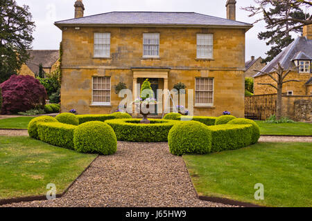 Broadway,vieux village des Cotswolds avec Hôtel Lygon Arms vieux création et des intérieurs,les jardins. Vieille villa en pierre Cotsworld,Chalets,High Street,traiteur,UK Banque D'Images