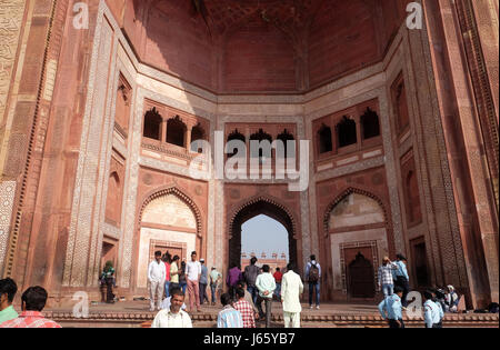 Buland Darwaza, le 54 mètres entrée de Fatehpur Sikri complexe, Uttar Pradesh, Inde Banque D'Images