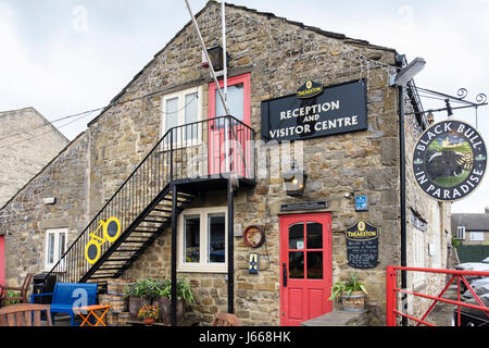 Taureau noir au Paradis Theakston Brewery et centre d'accueil. Masham, Wensleydale, North Yorkshire, England, UK, Grande-Bretagne, Europe Banque D'Images